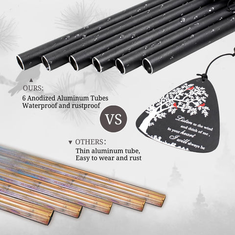 Howarmer outdoor memorial wind chimes in a garden setting create comforting ambience.