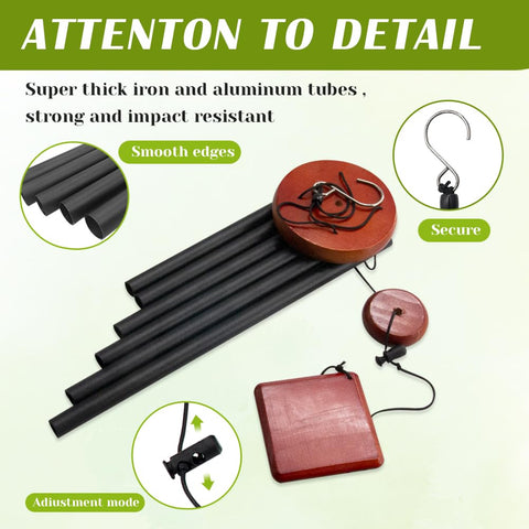 Howarmer wind chimes six-tuned tubes deliver balanced tones for garden moments.