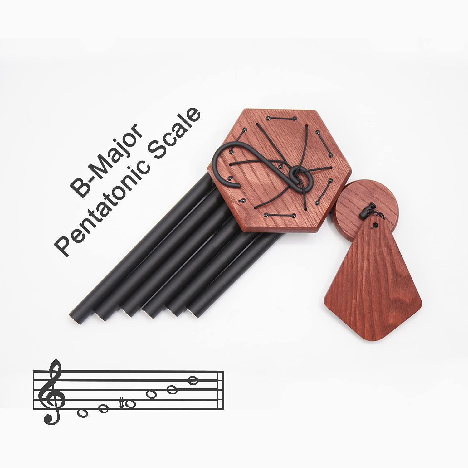Six-tube arrangement of Howarmer wind chimes in weatherproof coating.