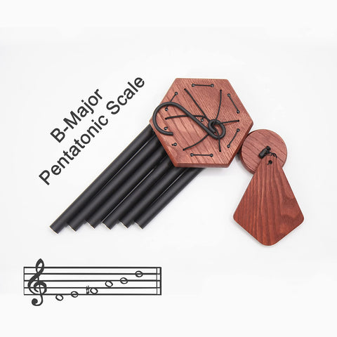 Six-tube arrangement of Howarmer wind chimes in weatherproof coating.