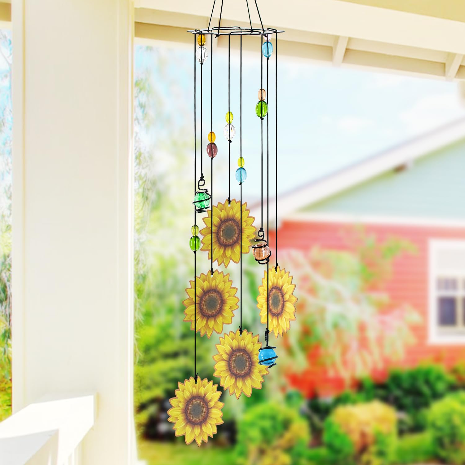 Howarmer sunflower windchime for outdoor decor with gentle melodies