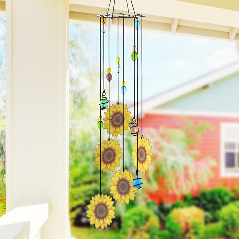Howarmer sunflower windchime for outdoor decor with gentle melodies