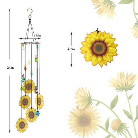 Howarmer sunflower windchime on porch offering soothing sounds