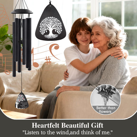 Howarmer sympathy wind chimes leaf catcher close-up showing memorial design for outdoor spaces.