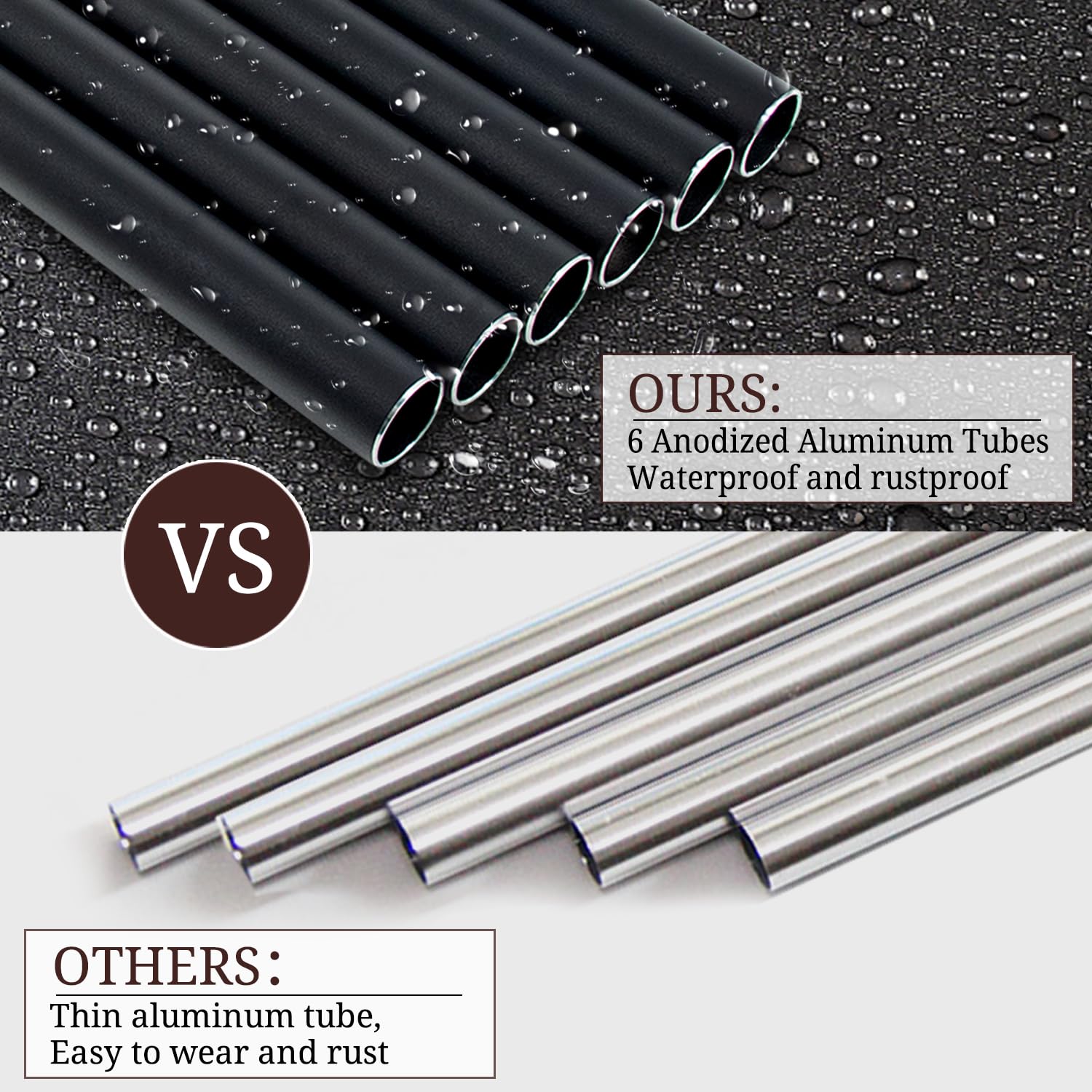 Weather-resistant anodized aluminum tubes ready for year-round use