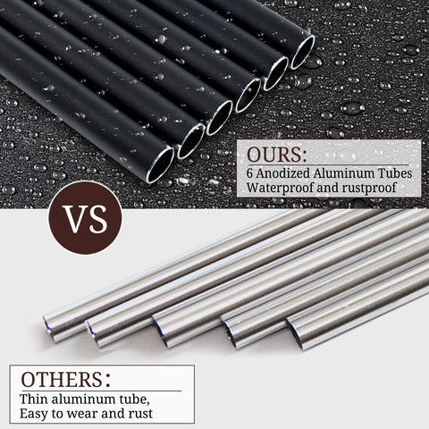 Weather-resistant anodized aluminum tubes ready for year-round use
