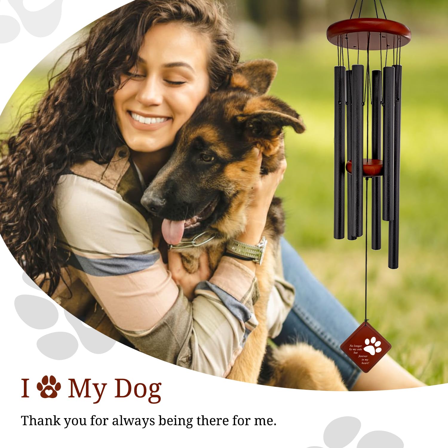 Howarmer wind chime showing adjustable clapper for customizable sound.