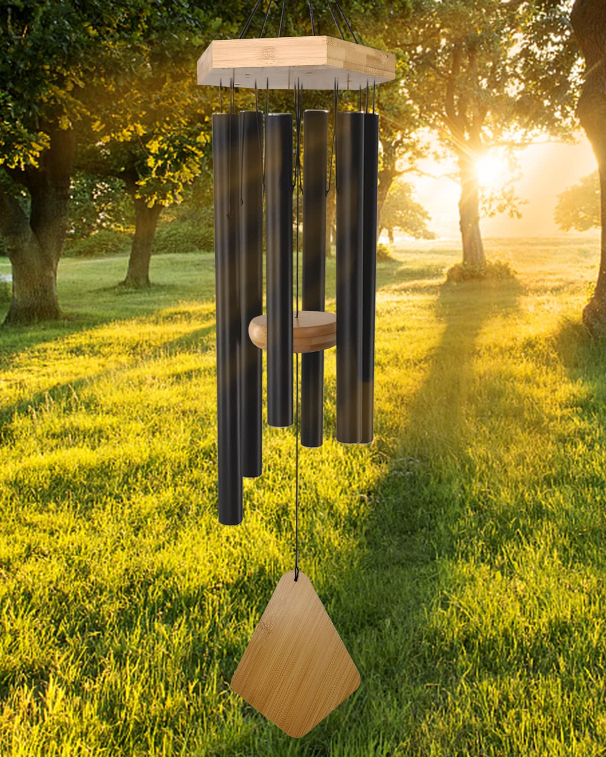 Howarmer wind chimes 30in deep tone design creates subtle outdoor melody