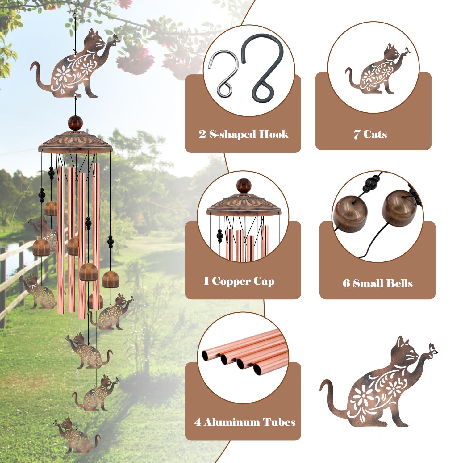 Howarmer wind chimes aluminum tubes deliver clear, relaxing tones with every breeze.