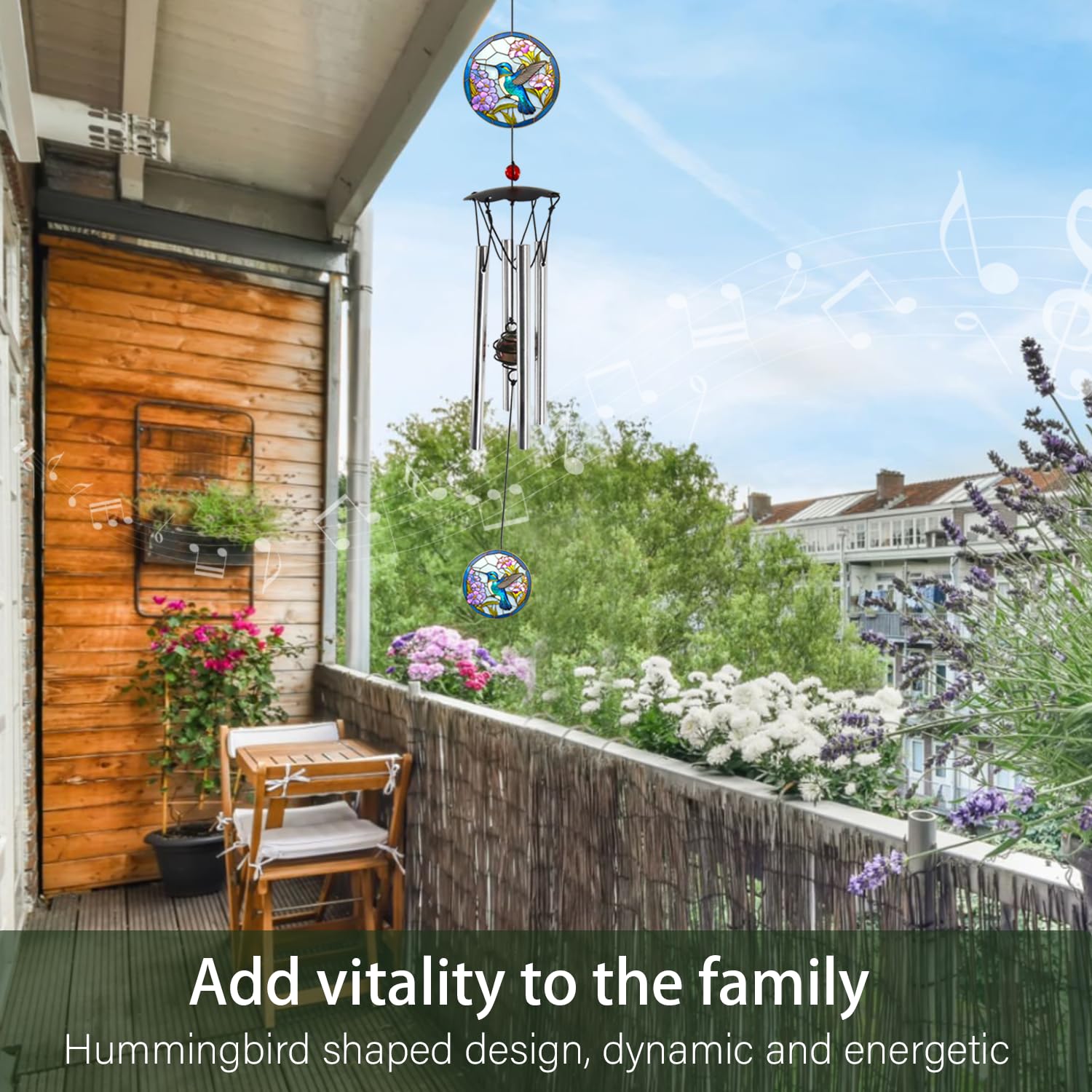 Outdoor friendly wind chime that blends with landscape while gifting wishes.