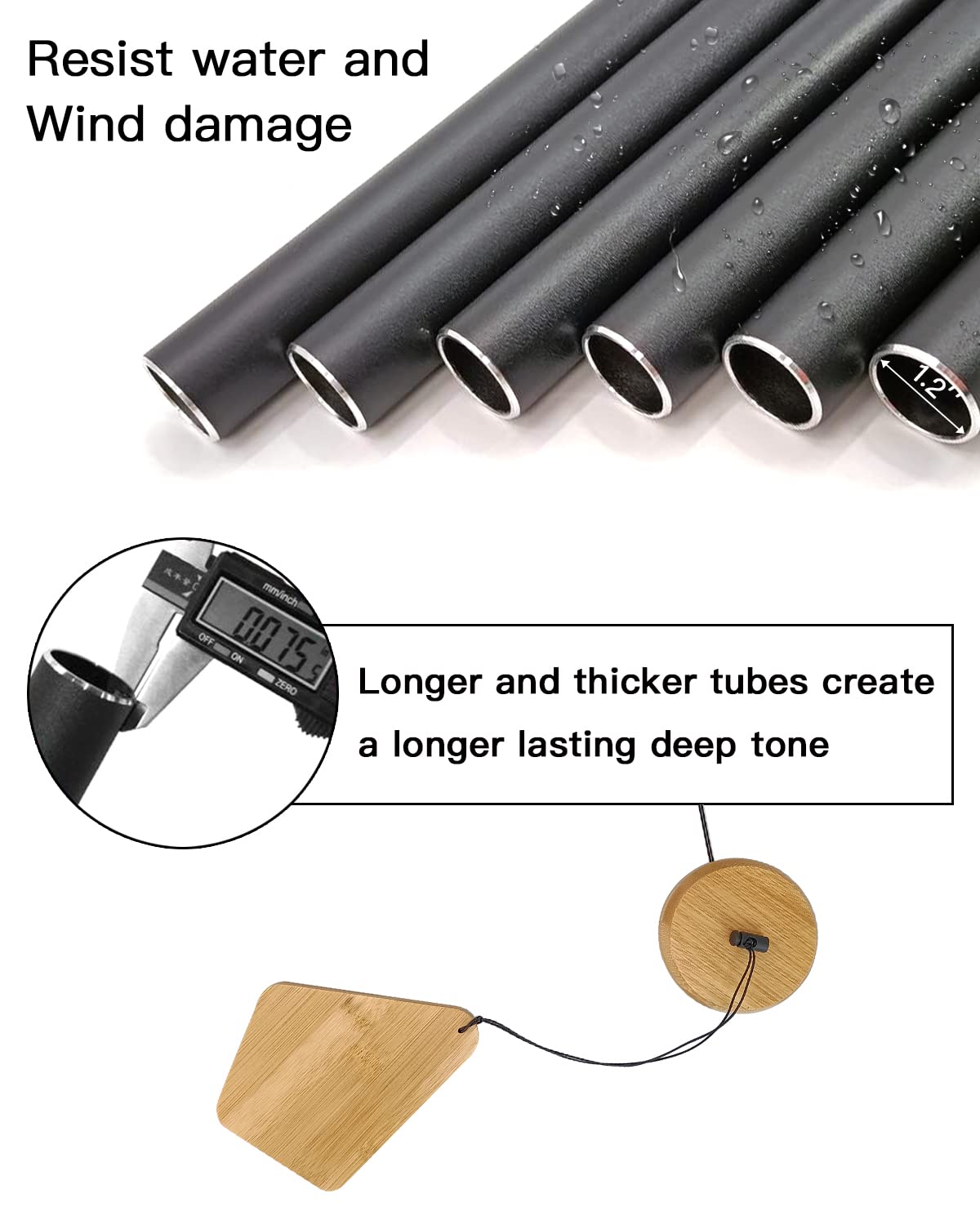 Howarmer pentatonic-tuned tubes deliver calm, gentle tones on a breeze