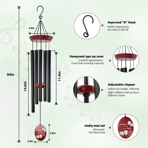 Howarmer windchime nylon cords provide durability in all weather conditions