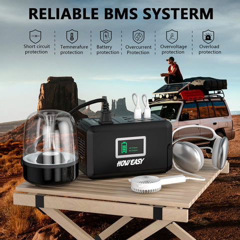 HOWEASY unit featuring BMS and side cooling vents for safety