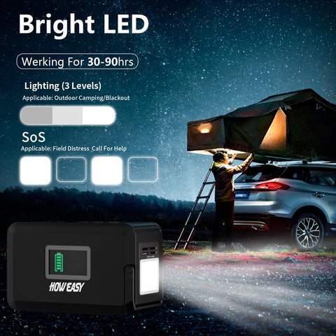 HOWEASY LED flashlight on the power station with multiple modes