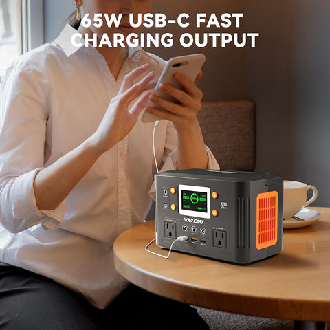 HOWEASY portable power station solar recharge capability illustration
