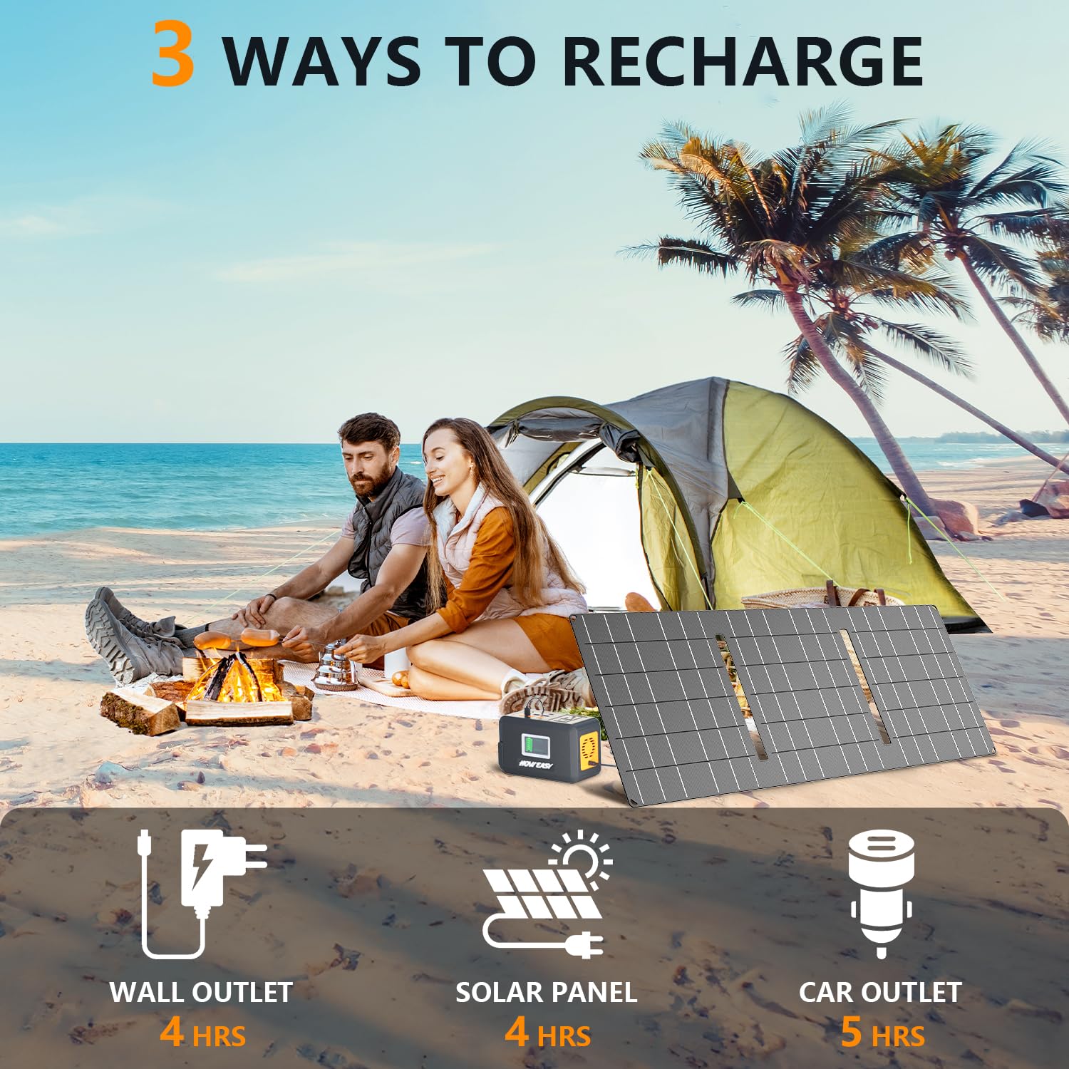 HOWEASY USB-C 18W port enables fast device charging on the go.