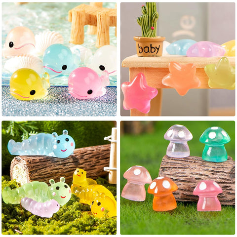 HOWHYUE luminous miniature animals add magical glow to fairy garden landscapes