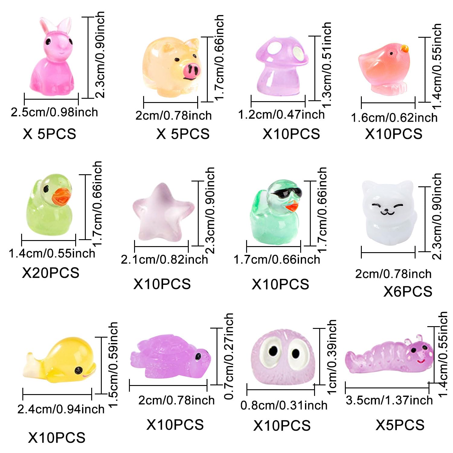 HOWHYUE tiny resin animals ideal aquarium decor with fade-resistant, long-lasting color