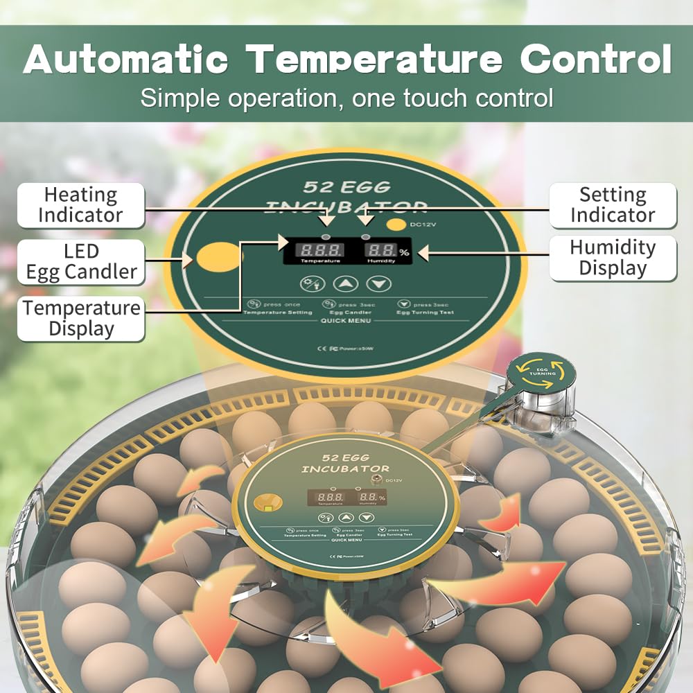 Howooiua incubator with digital temperature control for precise climate management