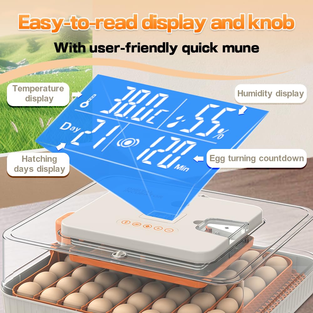 The howooiua auto-turn mechanism rotates eggs evenly for balanced warmth.
