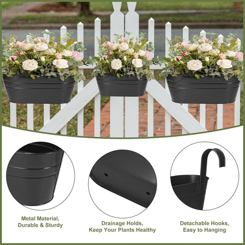HowRU three size metal iron hanging pots small for compact porches