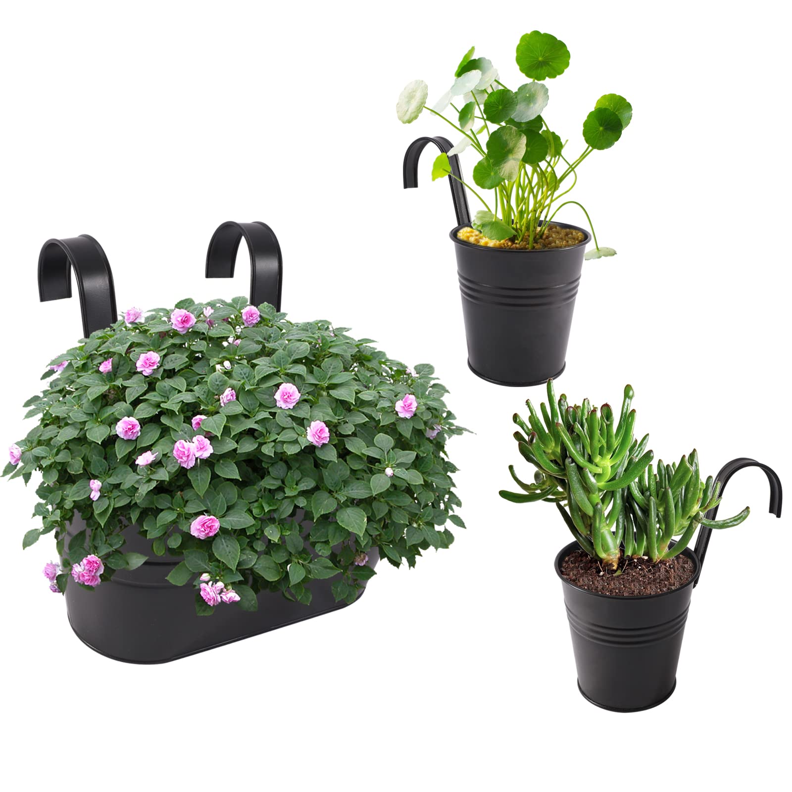 HowRU oval large pot style supports bigger plants on elevated spaces.