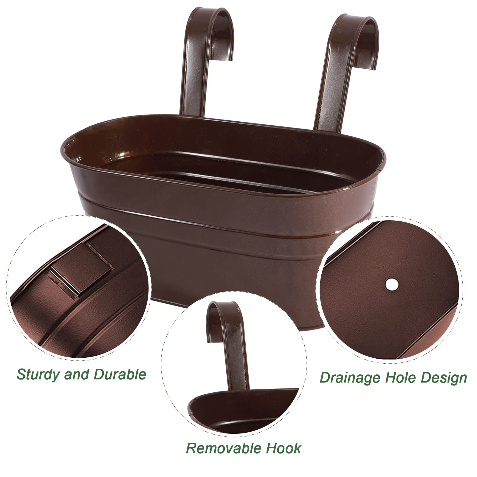 HowRU rectangular balcony planter maximizes soil and root space along a rail