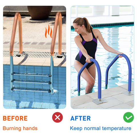 HOXHA railing cover enhances comfort during pool and hot tub entries.
