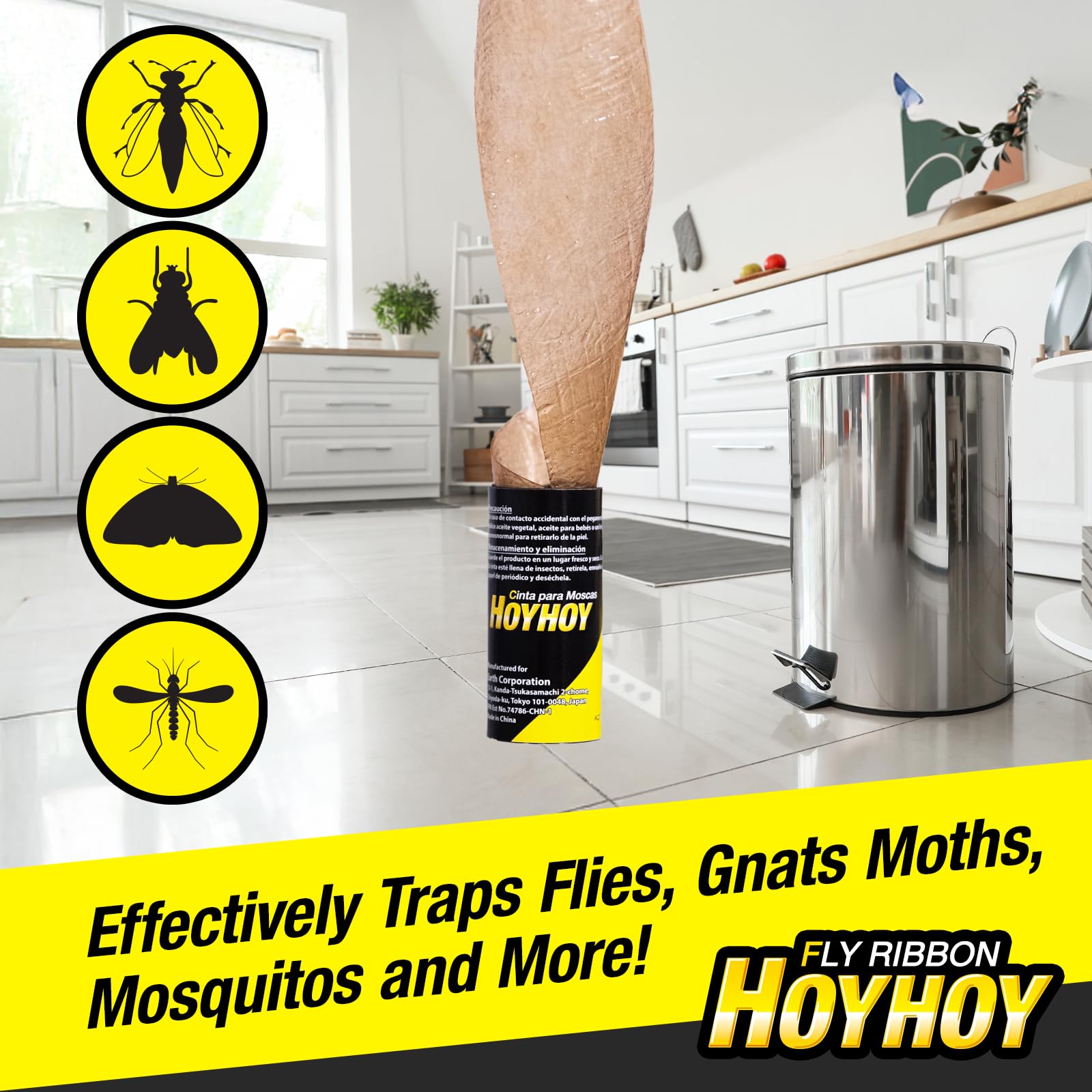 Hoy Hoy Fly Ribbon 4 Traps adhesive detail for reliable captures