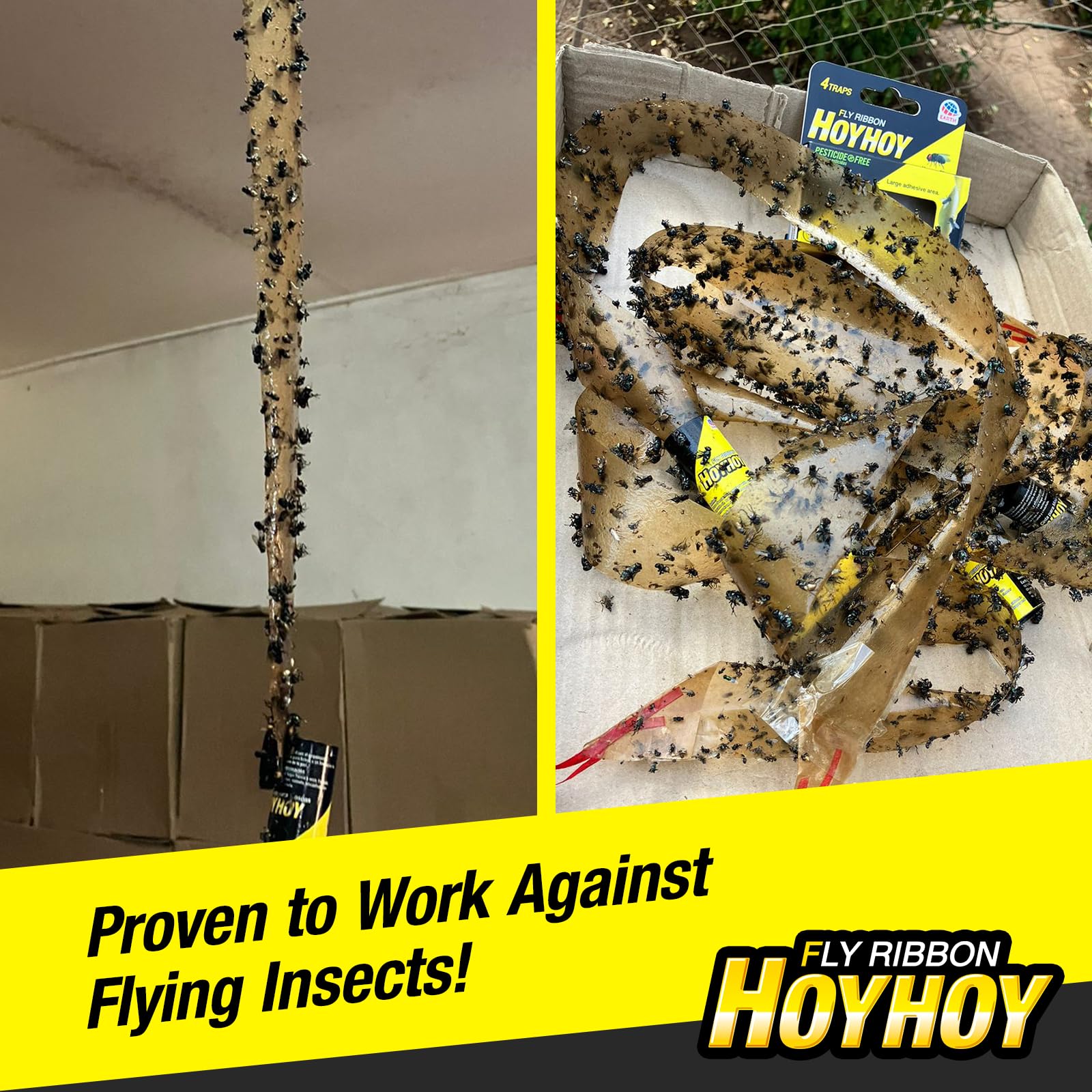 Hoy Hoy Fly Ribbon 4 Traps long-lasting effectiveness provides ongoing protection