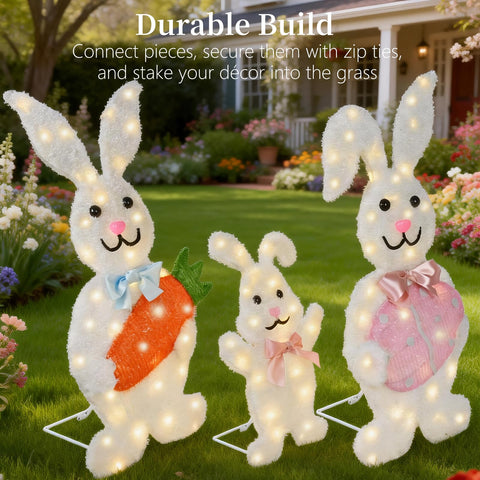 HOYECHI Easter bunny yard display by pathways brightens walkways.