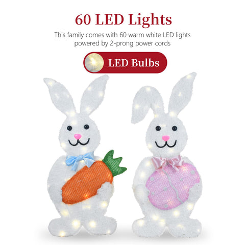 HOYECHI close-up shows metal frame and bright LEDs in each bunny