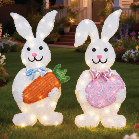 HOYECHI walkway-display bunnies add festive backyard atmosphere