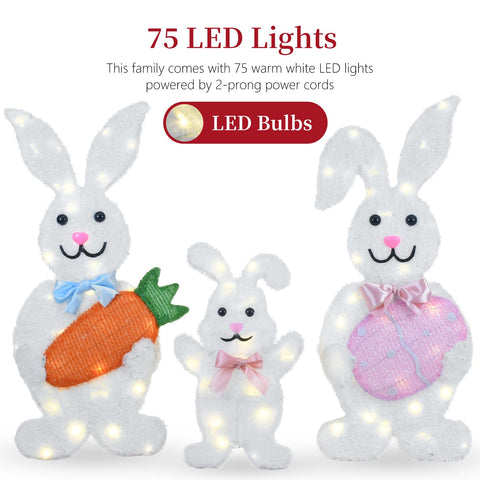 HOYECHI outdoor lighted Easter bunny baby 18-inch brightens the yard.