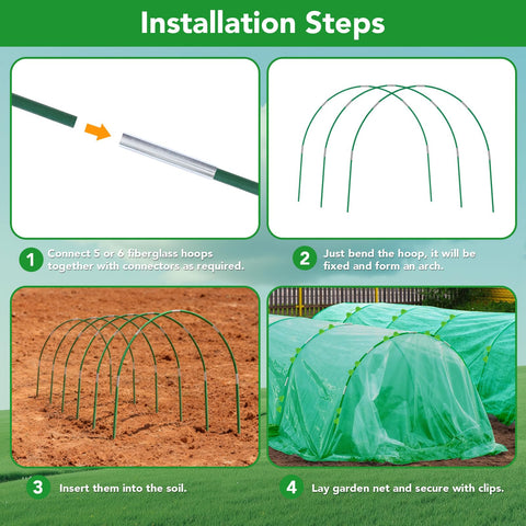 Hoyejyou flexible garden hoops bend to fit bed contours
