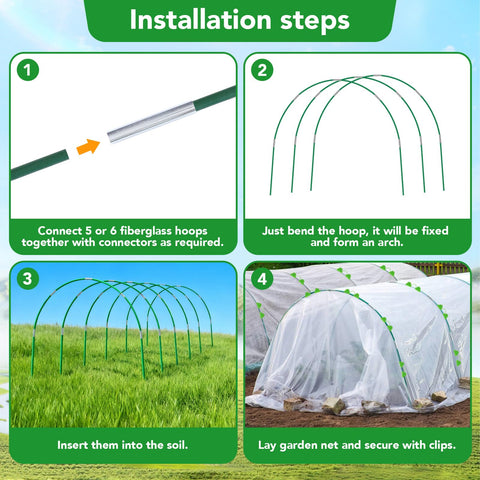 Hoyejyou easy-install clips secure netting quickly for a tidy garden setup