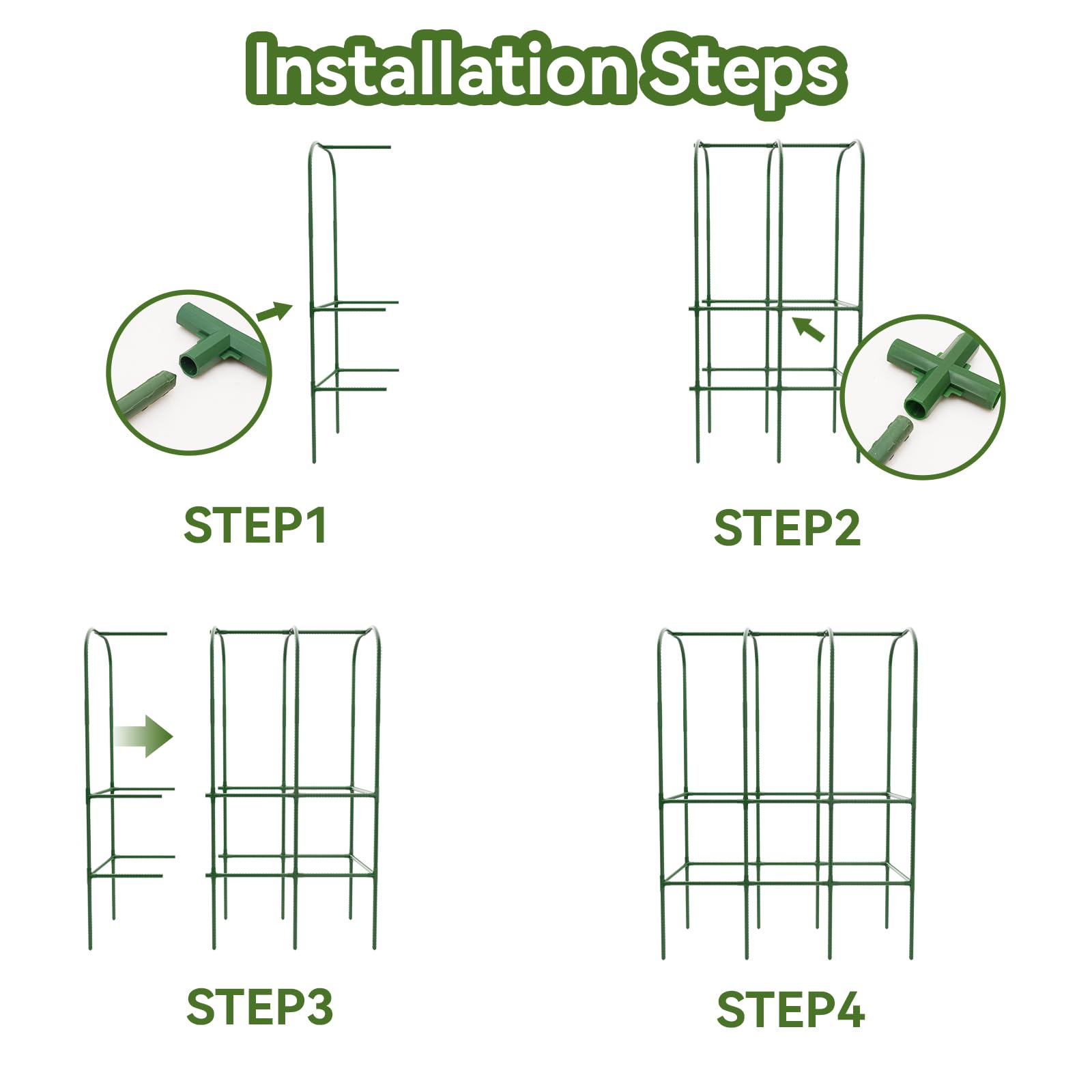 Hoyejyou 62-inch trellis kit supports a variety of vegetables.