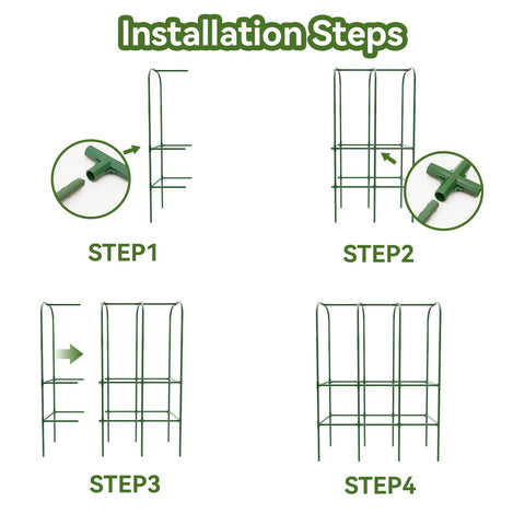 Hoyejyou 62-inch trellis kit supports a variety of vegetables.