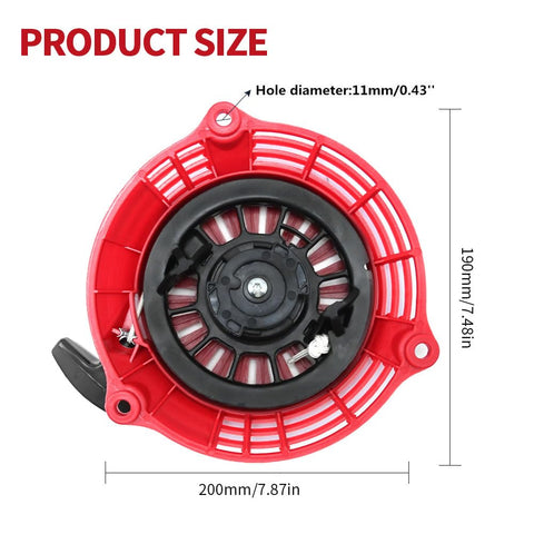 Close-up of Hoypeyfiy recoil starter showing durable construction and smooth operation.