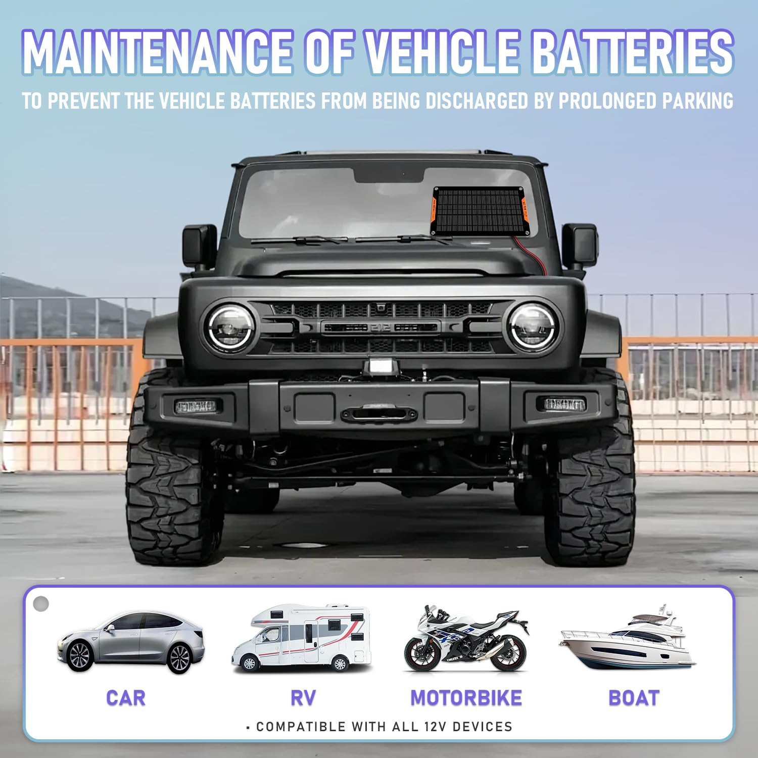 Hoysicy 10W trickle charger supports consistent battery maintenance.