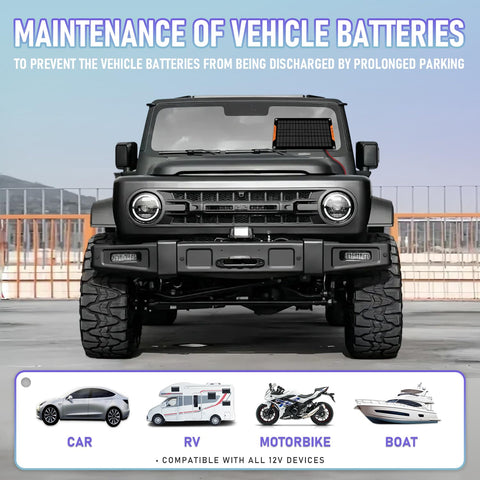 Hoysicy 10W trickle charger supports consistent battery maintenance.