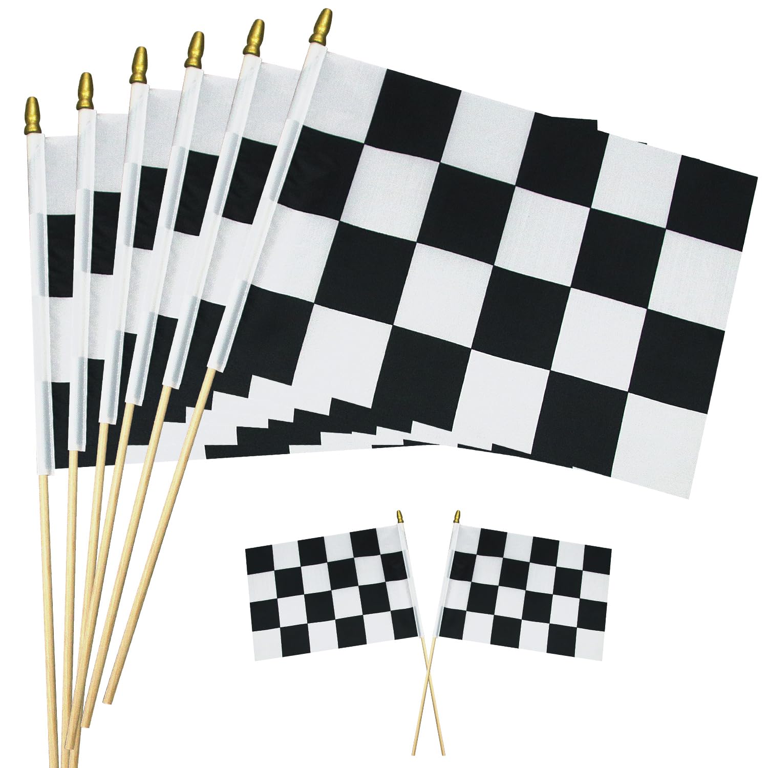 HOYUTNESS checkered flags on a stick brighten race-day finish line decor.