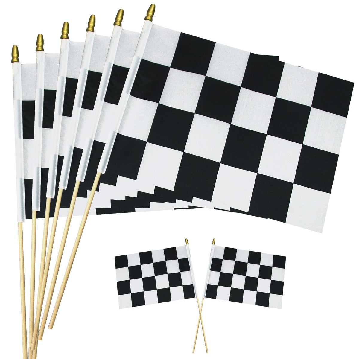 HOYUTNESS checkered flags on a stick brighten race-day finish line decor.