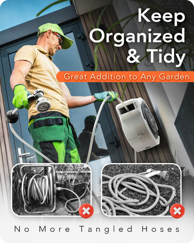 HOZEREEL enclosed storage keeps hose protected and clean after use.