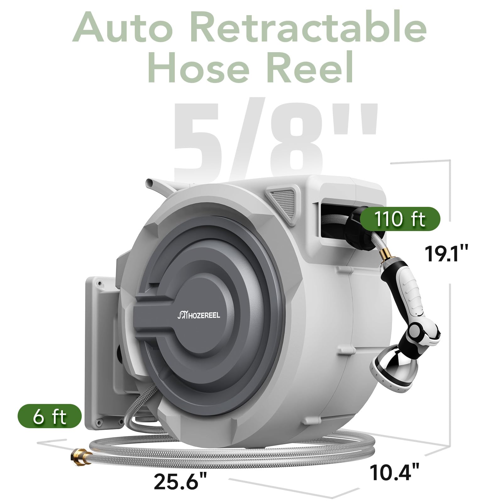 HOZEREEL hybrid hose with brass fittings withstands outdoor use reliably.