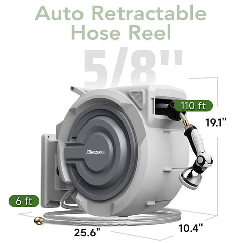 HOZEREEL hybrid hose with brass fittings withstands outdoor use reliably.