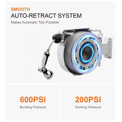 HOZEREEL wide reach saves time moving between zones while watering.