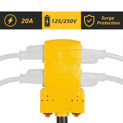 HOZHEM four 5-20R outlets expanding power for appliances and tools