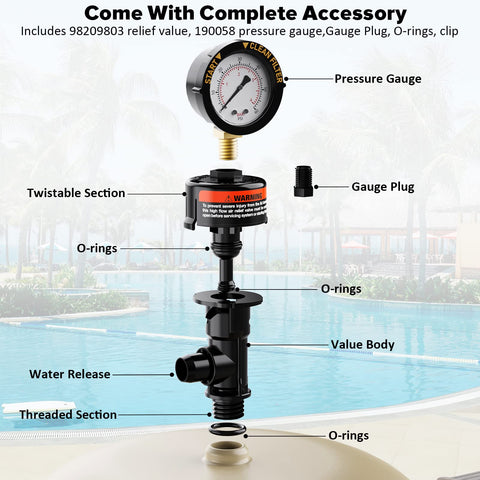 HOZOL air relief valve with gauge for quick maintenance monitoring