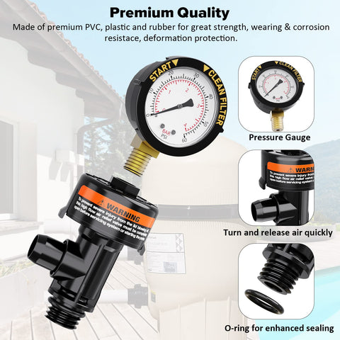 HOZOL gauge plug and O-rings kit included for secure installation on filters
